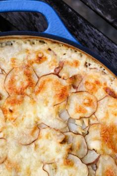 Potato & Garlic Goat Cheese Gratin