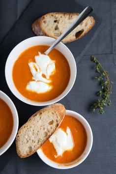 
                        
                            Creamy oven roasted tomato soup with mozzarella...
                        
                    