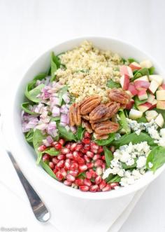 
                    
                        QUINOA, POMEGRANATE AND SPINACH SALAD
                    
                