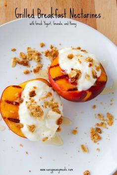 
                    
                        Grilled Breakfast Nectarines with Greek Yogurt, Granola, and Honey - Eazy Peazy Mealz
                    
                