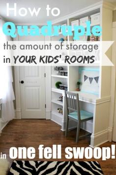 
                        
                            Creating extra storage in kids' rooms and making them feel so much bigger! Love this!
                        
                    