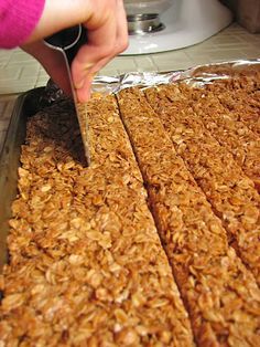 
                    
                        Homemade Granola Bars--Makes 45 granola bars! Wow! :-) I love how cost-effective this is!
                    
                