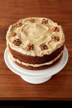 Nigella's coffee and walnut layer cake. Rose like a dream and stayed moist for days. I actually used the cake recipe to make about a dozen cappuccino cupcakes- just topped them with white chocolate frosting (lovely recipe pinned on my board) and sprinkled them with dark drinking chocolate. Heaven!