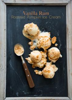 Vanilla Rum Roasted Pumpkin Ice Cream