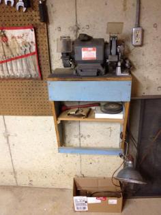 
                    
                        My fathers Angled grinder wall mount
                    
                