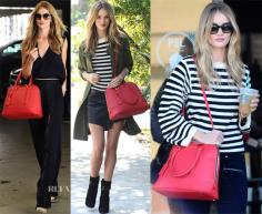 
                    
                        Rosie Huntington-Whiteley Loves Her…Kurt Geiger London Saffiano Tall Bowling Bag
                    
                