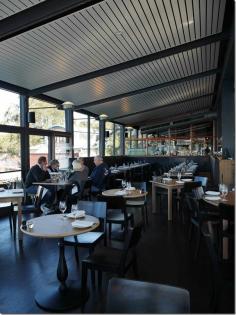 The decor is sleek with modern lines and for a Friday afternoon, the dining room is surprisingly quiet past the 1 o’clock lunch hour.