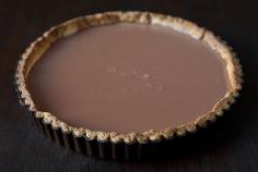 Milk Chocolate Nutmeg Tart with Hazelnut Crust