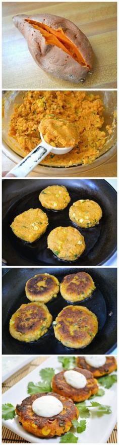 
                    
                        sweet potato cakes with garlic dipping sauce
                    
                