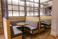 
                        
                            booth with semi transparent screen
                        
                    