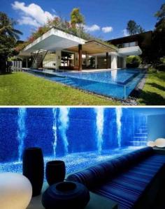 A Glass-Encased Basement Pool