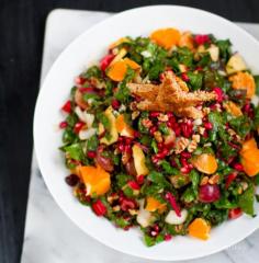 
                    
                        Christmas Tree Salad. Pomegranate. Pecans. Raw Chard.
                    
                