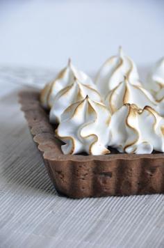 
                    
                        chocolate caramel hazelnut tart with toasted meringue
                    
                