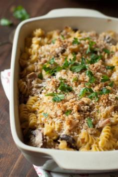 
                    
                        Easy tuna noodle casserole is pure comfort food!  It’s filled with three types of cheese and mushrooms!  www.lemonsforlulu...
                    
                