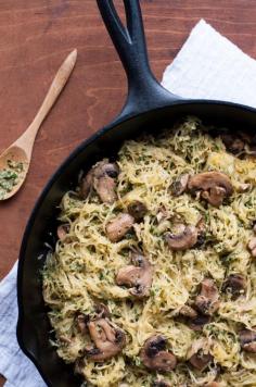 
                    
                        Spaghetti Squash with Mushrooms and Handmade Lemony Pesto
                    
                
