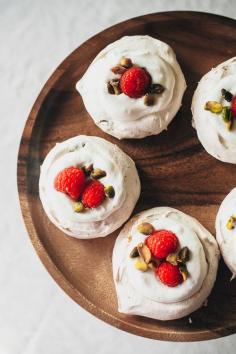 
                    
                        raspberry pistachio mini pavlovas
                    
                