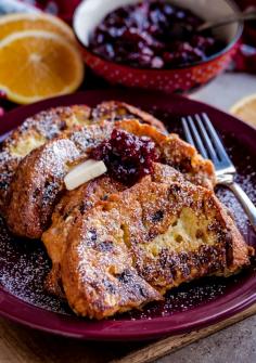 
                    
                        Buttermilk Panettone French Toast with Cranberry Compote
                    
                