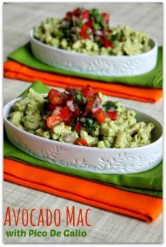 
                    
                        Creamy avocado mac with pico de gallo #meatlessmonday #avocados
                    
                
