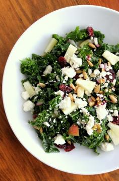 
                    
                        Massaged Kale Salad: red onion, cranberries, apple, sunflower seeds
                    
                