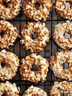 
                    
                        Chocolate Salted Caramel Pretzel Cake Donuts
                    
                