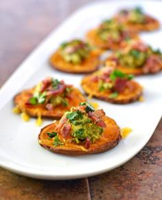 
                    
                        Sweet Potato Bites with Avocado and Bacon
                    
                