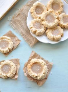 
                    
                        Salted Caramel Coconut Thumbprint Cookies
                    
                