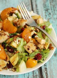 
                    
                        Best Salad Ever Recipe ~ with avocado, feta, dried cranberries , mandarin orange, etc and a homemade dressing.
                    
                