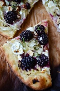 
                    
                        blackberry, fennel, and goat cheese pizza
                    
                