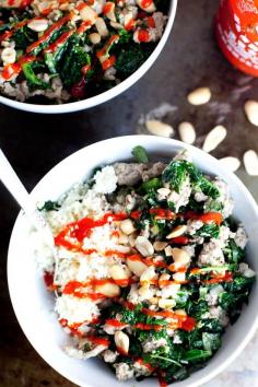 
                    
                        garlic ginger kale bowl with cauliflower rice
                    
                
