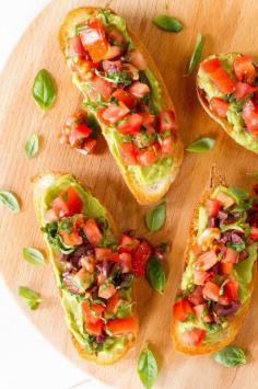 
                    
                        Avocado tomato basil bruschetta by Nadia Lim
                    
                