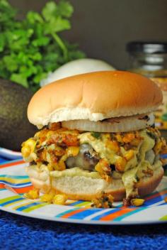 
                    
                        Salsa Burgers with Creamy Avocado Dressing & Charred Corn Salad -=- from Jen@ Juanita's Cocina, Que Delicioso !!
                    
                