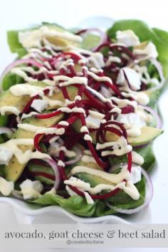Avocado, Beet, and Goat Cheese Salad