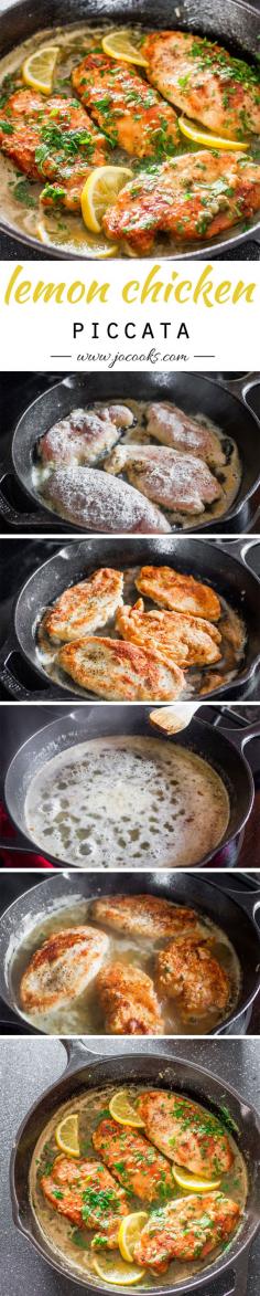 
                    
                        Lemon Chicken Piccata – a simple yet super impressive chicken piccata in a tasty lemon, butter and capers sauce.
                    
                