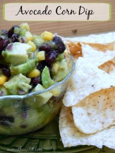 
                    
                        Num's the Word:  We are huge fans of dip and salsas and this Avocado Corn Dip is one of our favorites!  It takes minutes to toss together and is oh so yummy!
                    
                