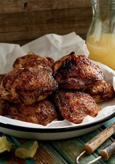 
                    
                        This easy chicken recipe is full of vibrant flavors. If you don't care for chicken thighs, use skin-on chicken breasts instead. Serve with an avocado and tomato salad plus black beans and rice, and it might just become your new favorite weeknight meal.
                    
                