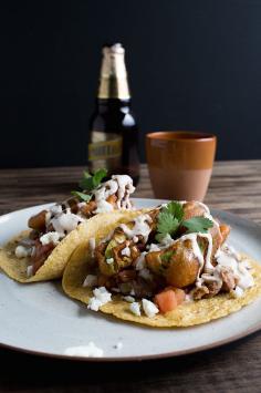 Fried Avocado Tacos #vegetarian #recipe #tacos #avocado