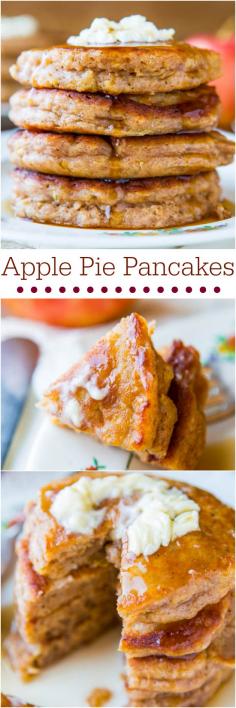 
                    
                        Apple Pie Pancakes with Vanilla Maple Syrup - Just as good as apple pie but healthier & way less work!
                    
                