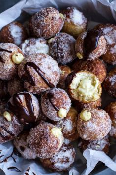 
                    
                        Vanilla Cream Filled Cabernet Hot Chocolate Snowball Doughnuts
                    
                