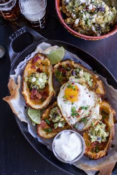 
                    
                        Fully Loaded Potato Skins with Chipotle Southwest | halfbakedharvest.com Half Baked Harvest
                    
                