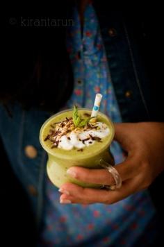 Avocado & Matcha Chai Shake 2 heaping cups almond milk 1.5Tbs black tea leaves 1/4tsp ground cinnamon 1/4tsp ground cardamom 1/8ground cloves stevia to taste 1tsp vanilla extract 2tsp matcha (green tea) powder 1 very ripe avocado, cubed ice cubes Heat milk on med-low. Once warm (not hot), remove from heat, add black tea, cinnamon, cardamom &cloves. Steep 15min, strain. Cool, stir in stevia, vanilla & matcha. In a blender, put almond milk chai & the rest of ingredients. Blend smooth.