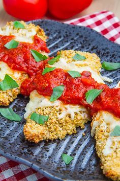 
                    
                        Crispy Baked Quinoa Crusted Chicken Parmesan
                    
                