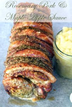 
                    
                        Rosemary Roasted Pork with Maple Apple Sauce
                    
                
