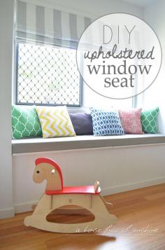 
                    
                        DIY Upholstered Window Seat: Learn to make your own window seat cushion and save a ton of money!
                    
                
