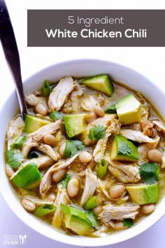
                    
                        5-INGREDIENT EASY WHITE CHICKEN CHILI
                    
                