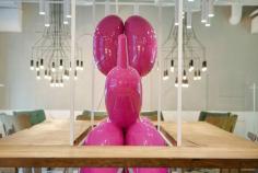 
                    
                        Located in Kiev, Ukraine, THE CAKE is a fairly neutral modern backdrop to some colorful swag and yummy eats that make up the brand-new restaurant.
                    
                