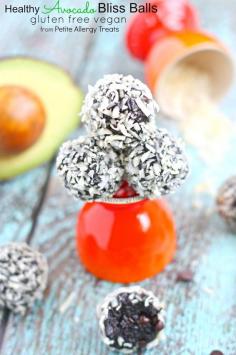 
                    
                        Chocolate Avocado Bliss Balls that are gluten free and vegan.
                    
                