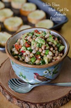 
                    
                        White Bean, Black-Eyed Pea, Avocado Crostini #newyearseve #appetizer
                    
                
