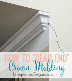 
                    
                        Ever had a piece of crown molding that didn't butt up to another wall and left a hole??  Find out how to dead end crown molding easily!
                    
                