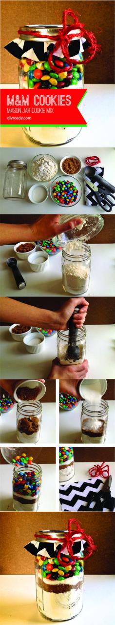 
                    
                        Mason Jar Cookie Recipes | M&M Mason Jar Cookies | Perfect DIY Gifts For Valentines Day By DIY Ready.
                    
                