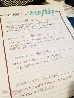 A printable worksheet to start you on your way to decluttering your life! 31 Days to Less Clutter and More Peace: Make an Action Plan